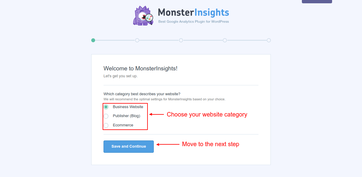 Choose a category that best describes your website