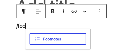 Addition of Footnotes Block