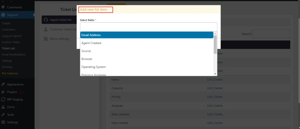 Add New filter options to Agents Tickets