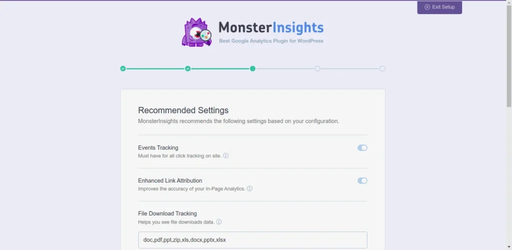 Choose Recommended settings as per your needs